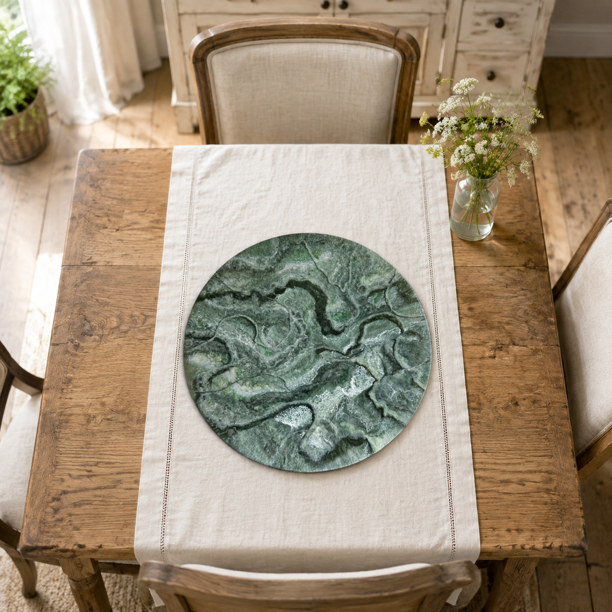 Green Lazy Susan geode design epoxy resin, 5 sizes