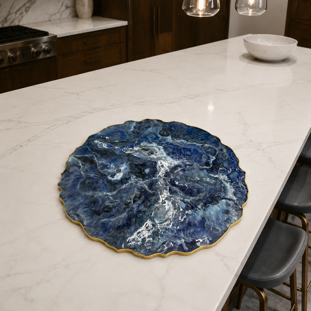Blue Placemats geode design epoxy resin