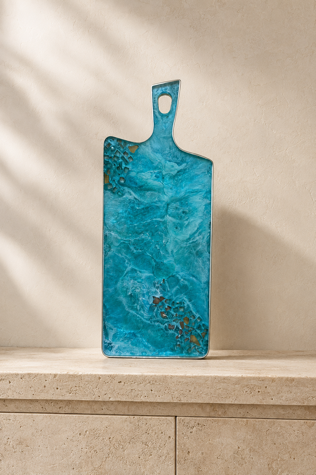 Ocean colors Cheese board, 3 sizes handmade epoxy resin geode design