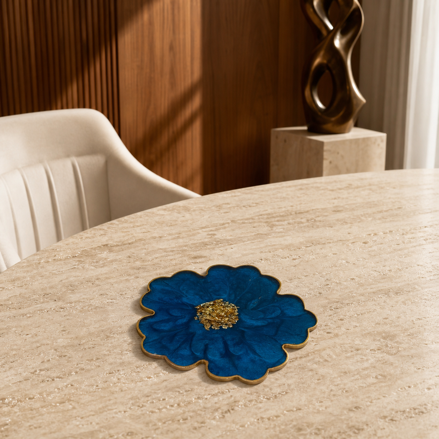Blue Flower Coasters epoxy resin