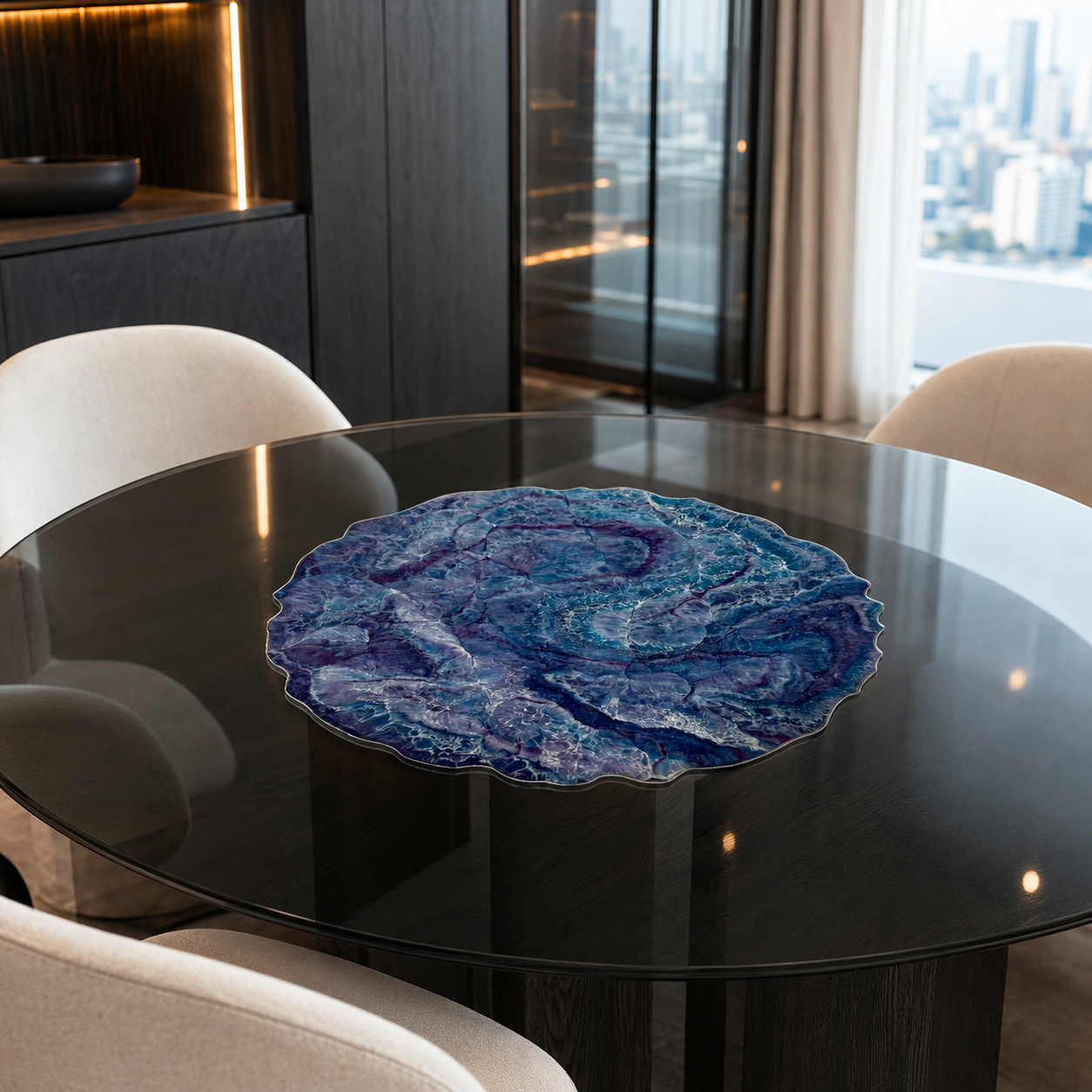 Purple and Blue Placemats geode design epoxy resin