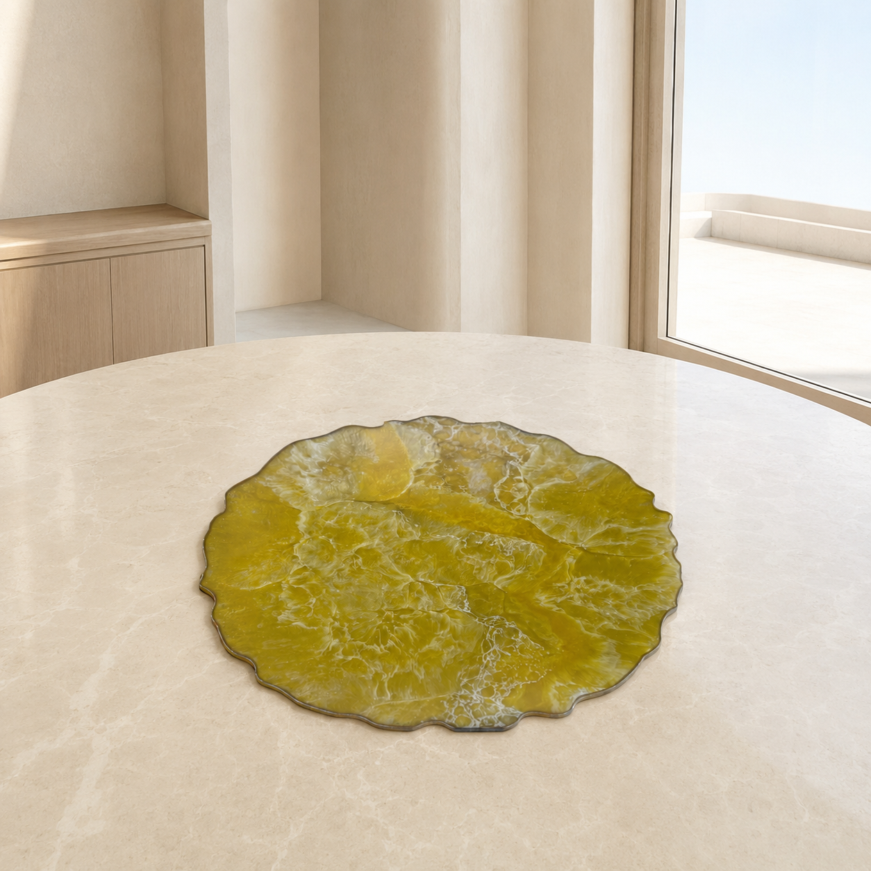 Yellow Placemats geode design epoxy resin