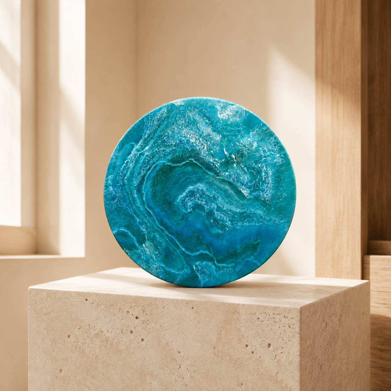 Ocean colors Lazy Susan geode design epoxy resin, 5 sizes