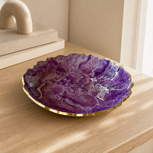 Purple Platter 12" geode design epoxy resin