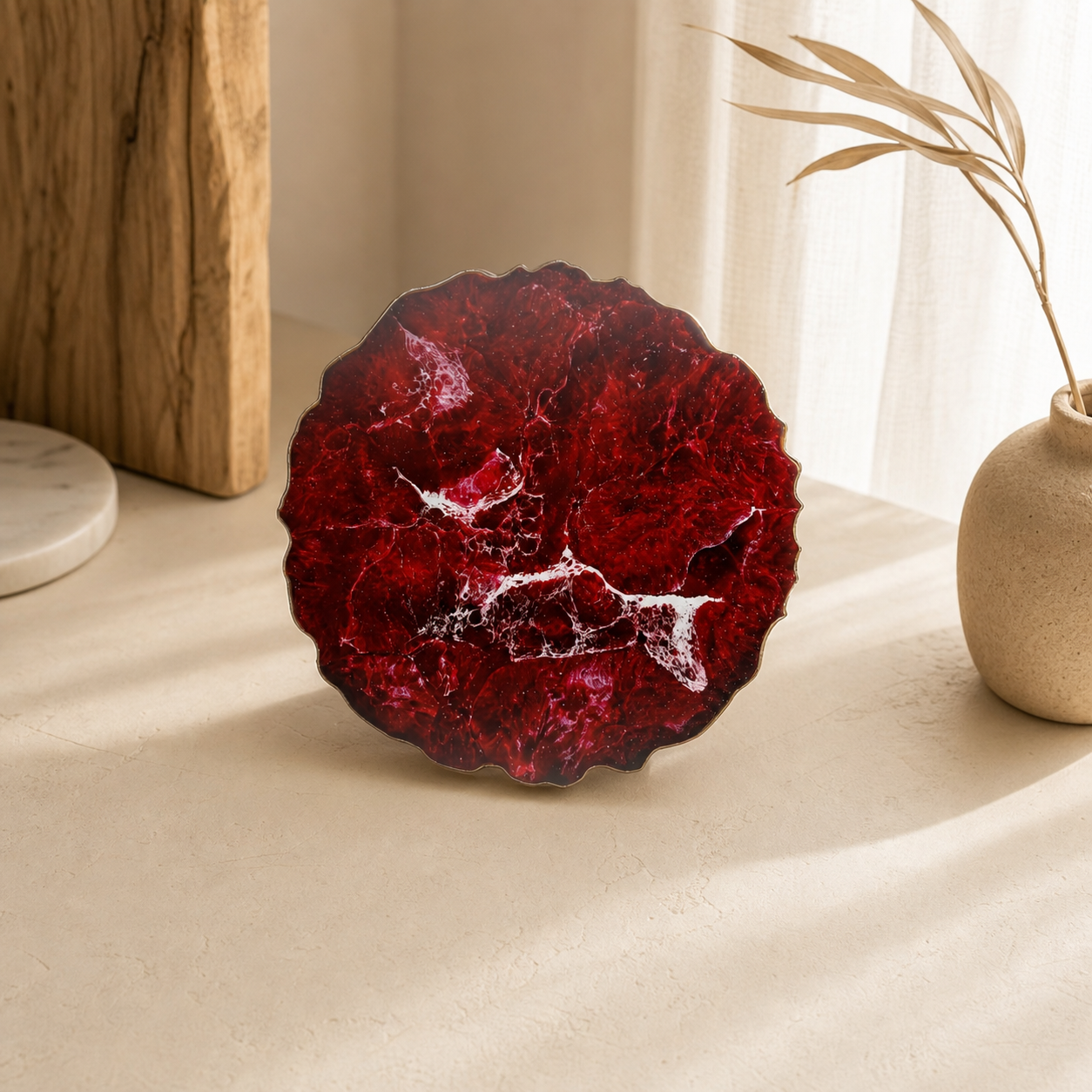 Red Placemats geode design epoxy resin
