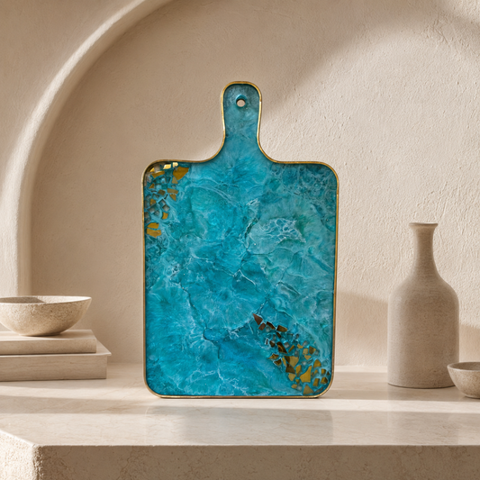Ocean colors Cheese board, 3 sizes handmade epoxy resin geode design