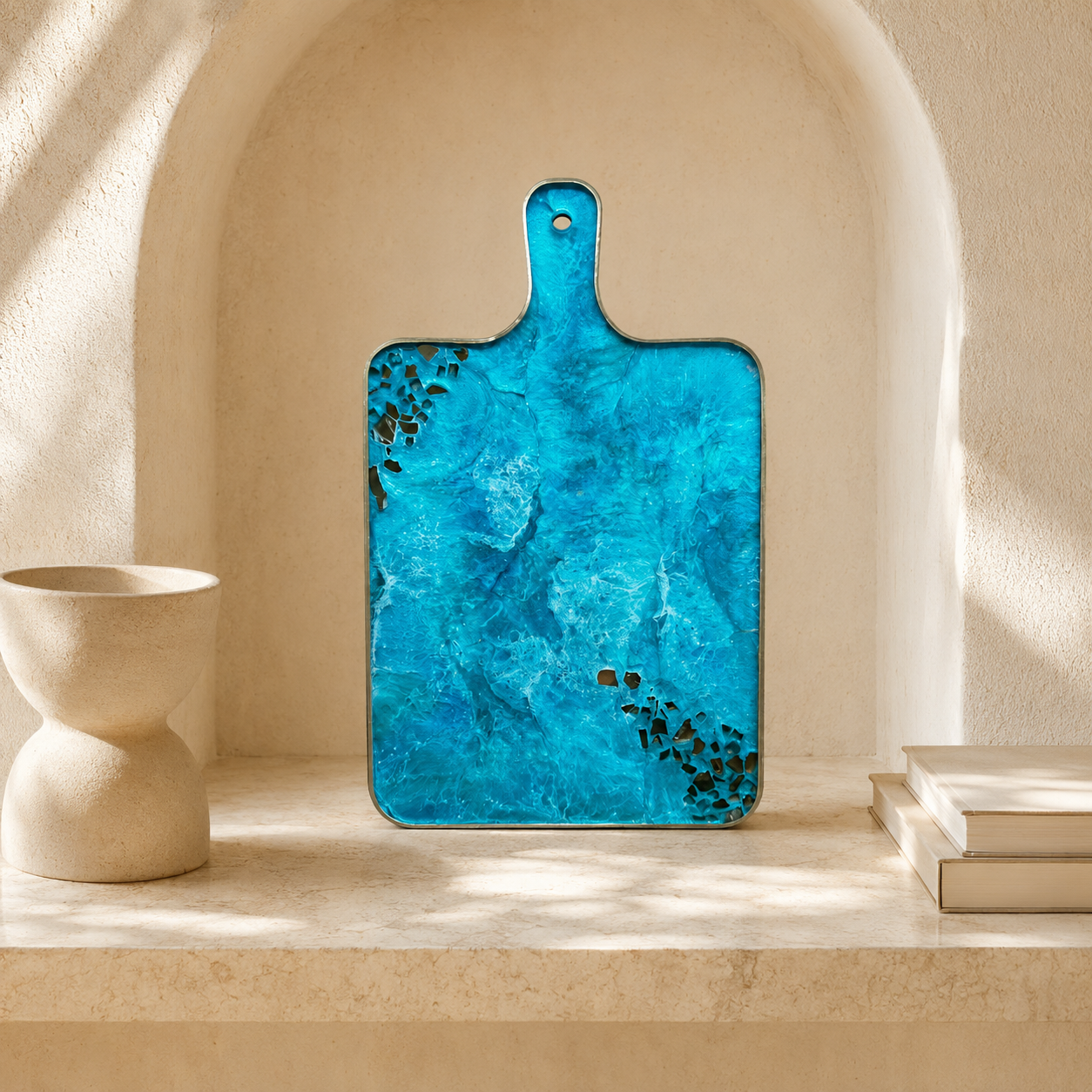 Ocean colors Cheese board, 3 sizes handmade epoxy resin geode design
