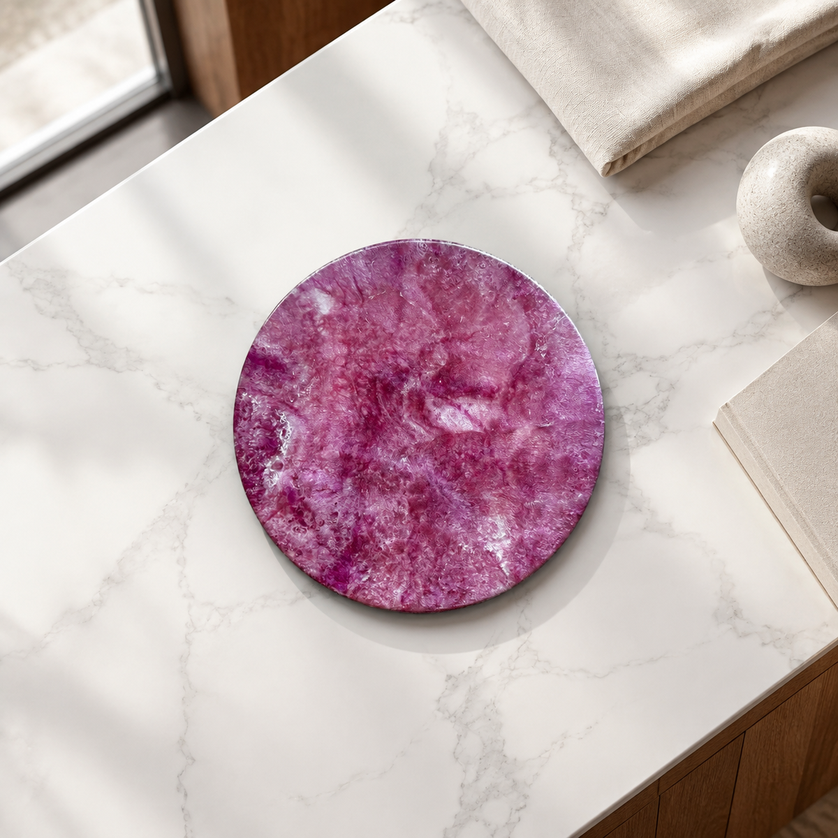 Pink Lazy Susan geode design epoxy resin, 5 sizes