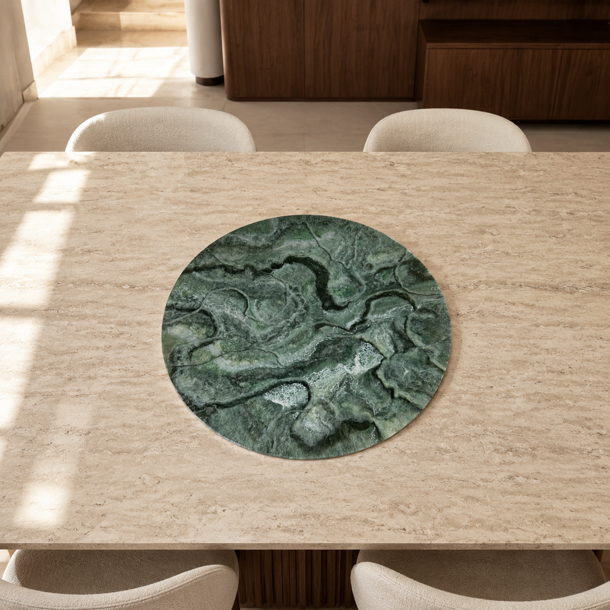 Green Lazy Susan geode design epoxy resin, 5 sizes