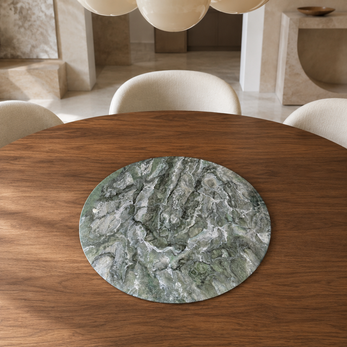 Green Lazy Susan geode design epoxy resin, 5 sizes