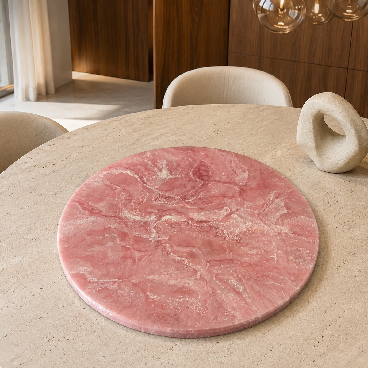 Light Pink Lazy Susan geode design epoxy resin, 5 sizes