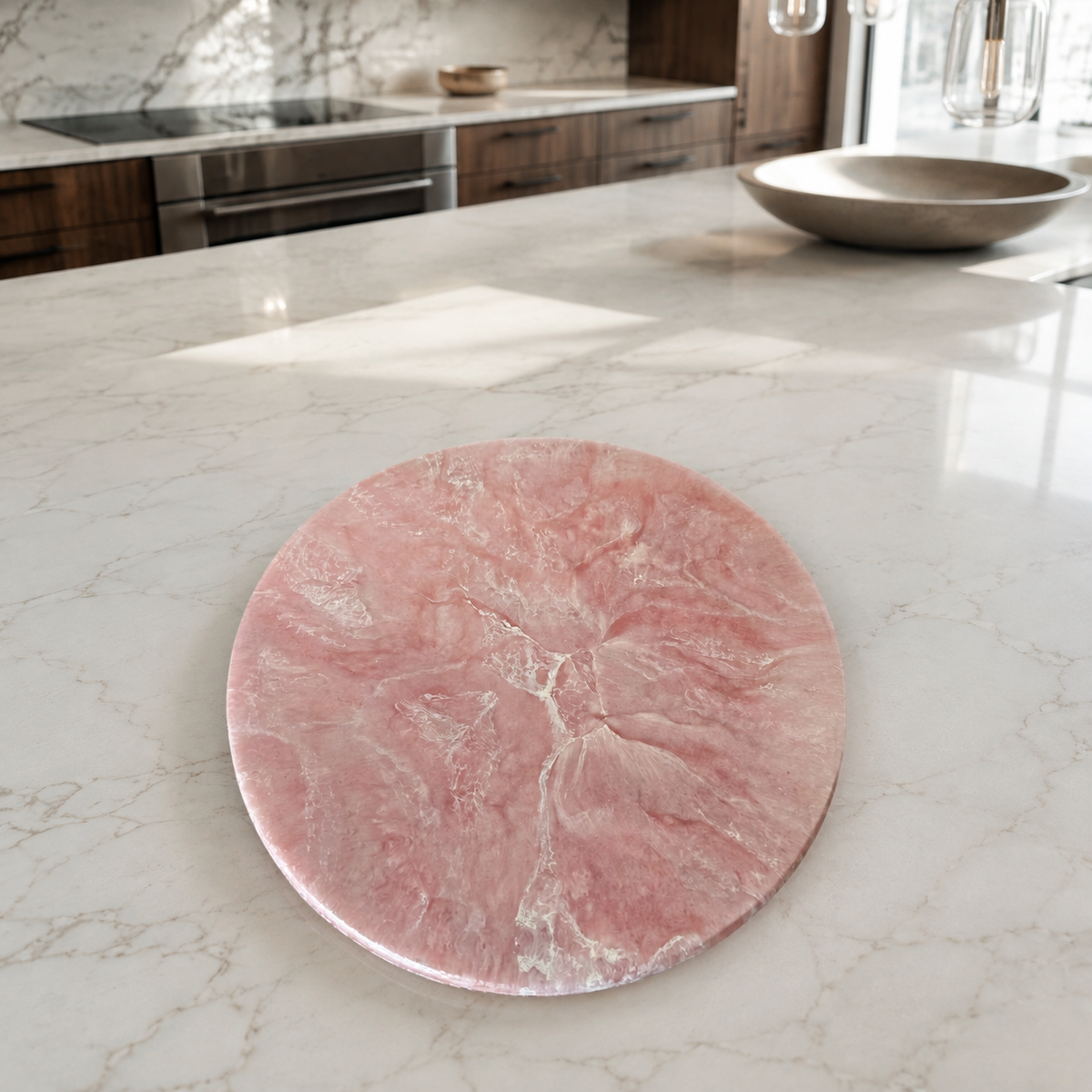 Light Pink Lazy Susan geode design epoxy resin, 5 sizes