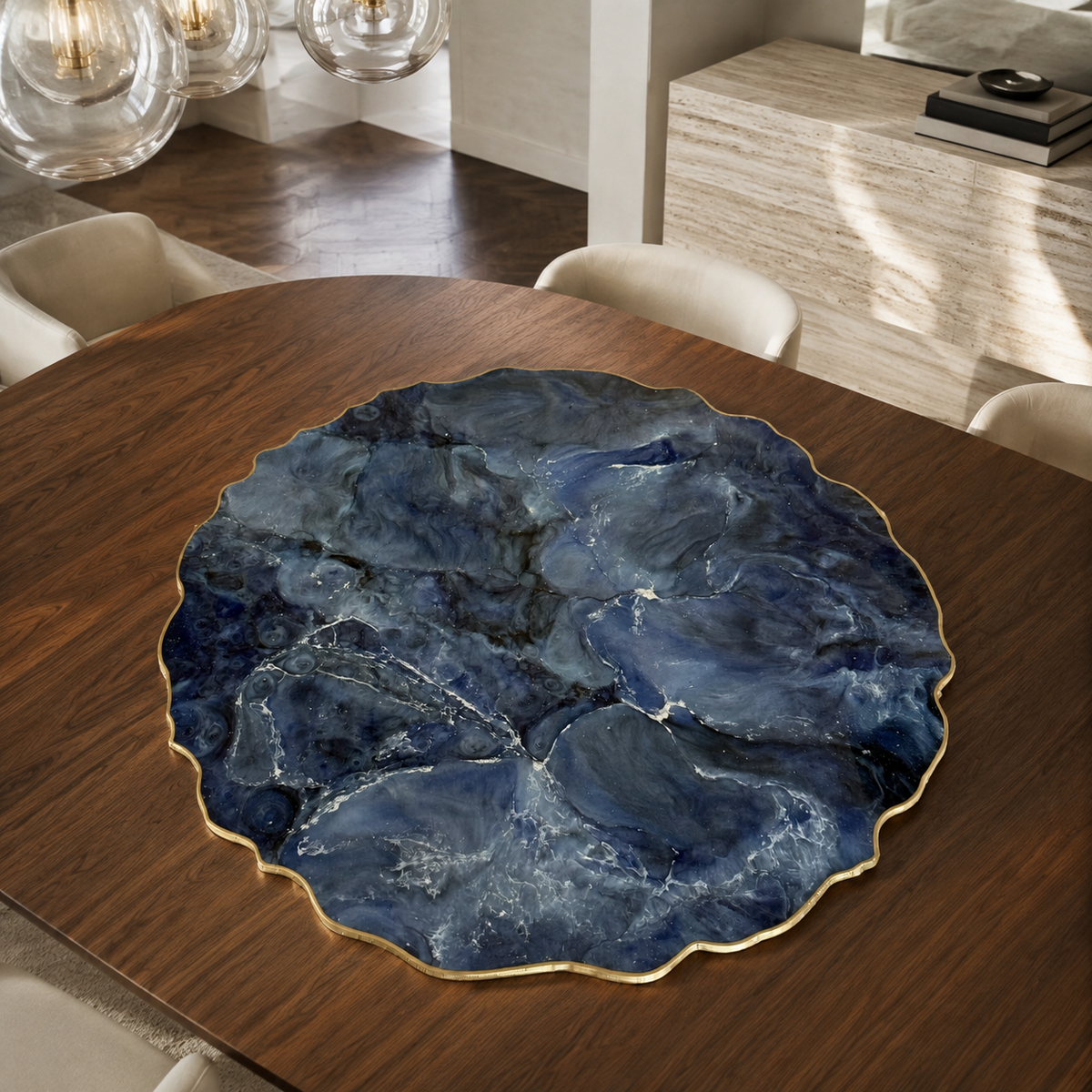 Blue Placemats geode design epoxy resin