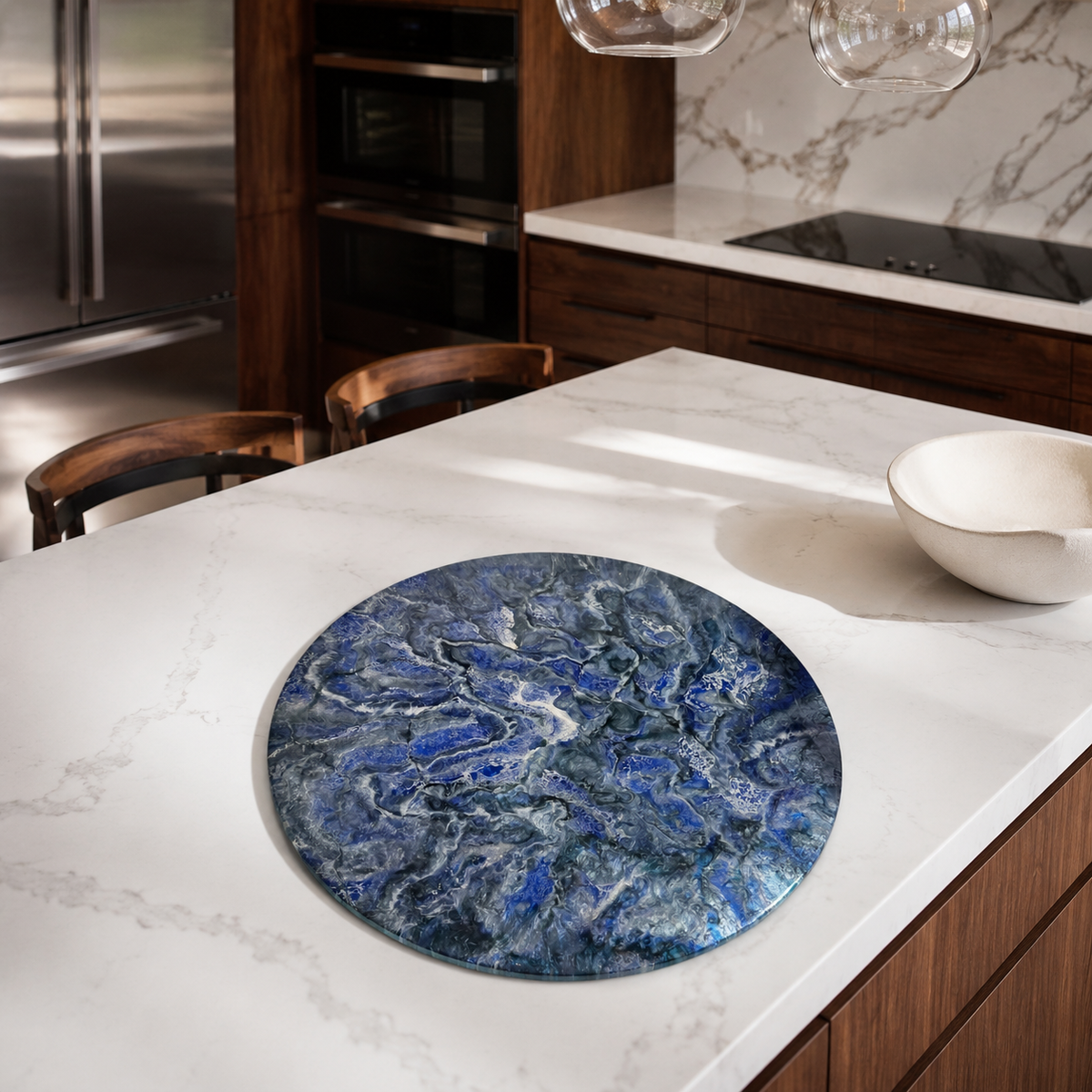 Blue Lazy Susan geode design epoxy resin, 5 sizes