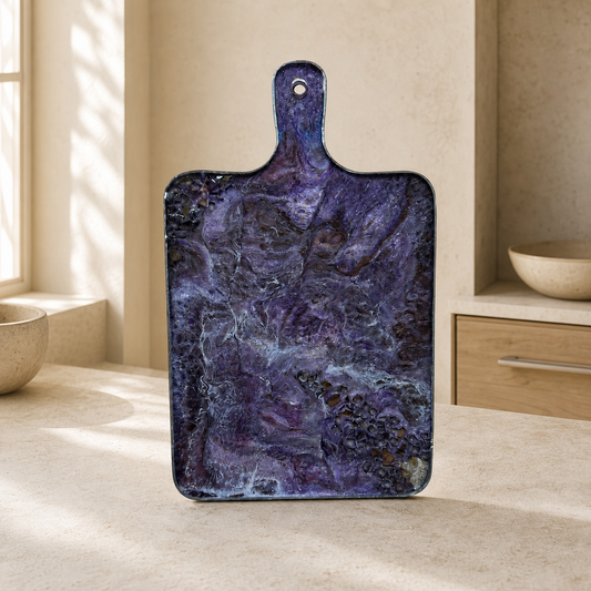 Purple and Brown Cheese board, 3 sizes handmade epoxy resin geode design