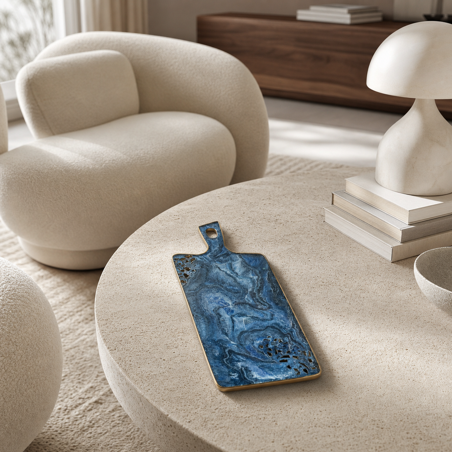 Blue Cheese board, 3 sizes handmade epoxy resin geode design