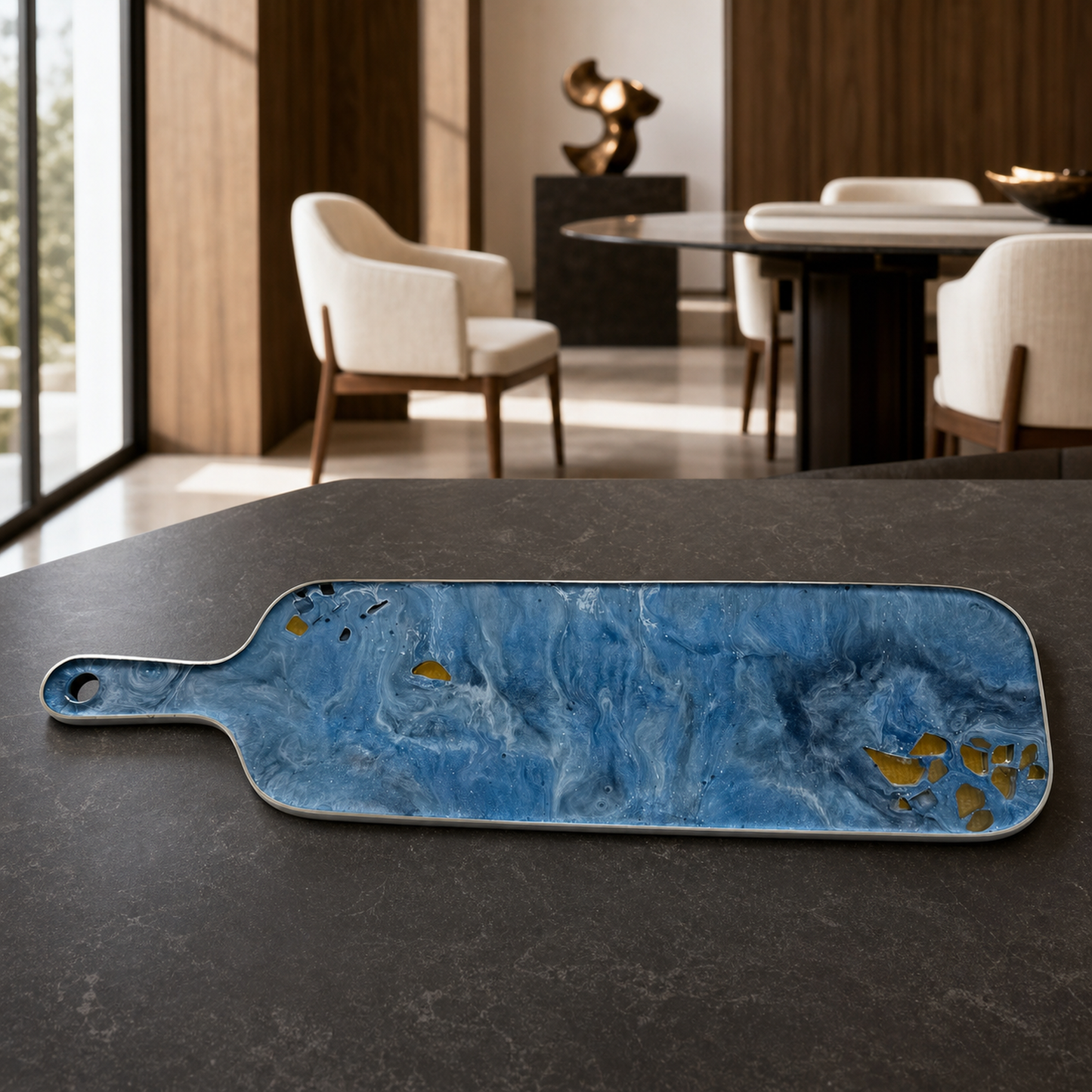 Blue Cheese board, 3 sizes handmade epoxy resin geode design