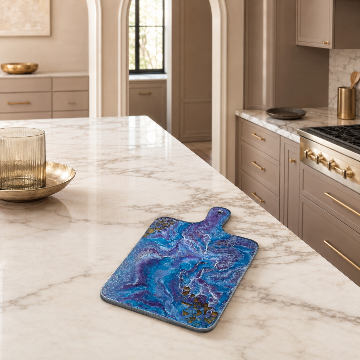 Purple and Blue Cheese board, 3 sizes handmade epoxy resin geode design