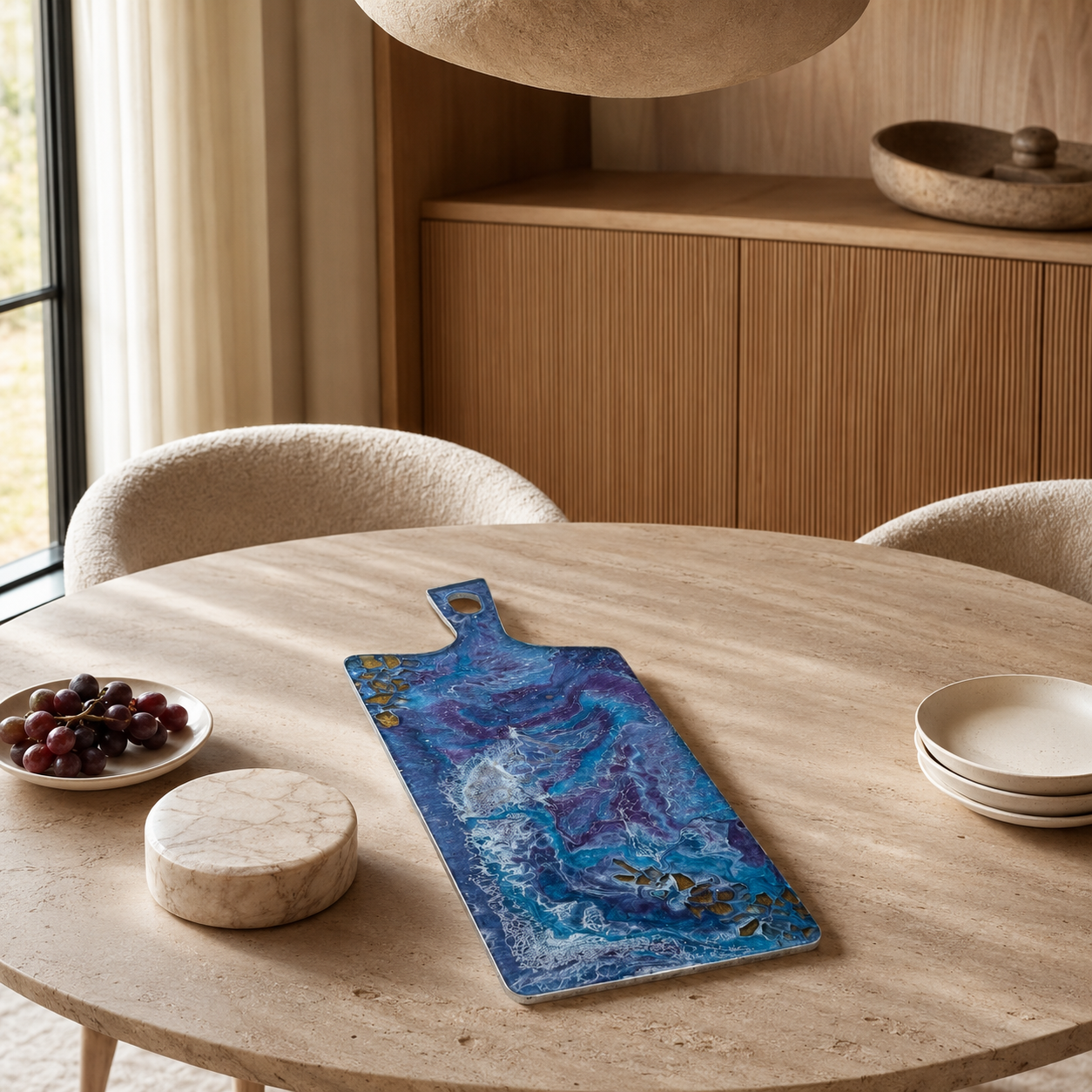 Purple and Blue Cheese board, 3 sizes handmade epoxy resin geode design