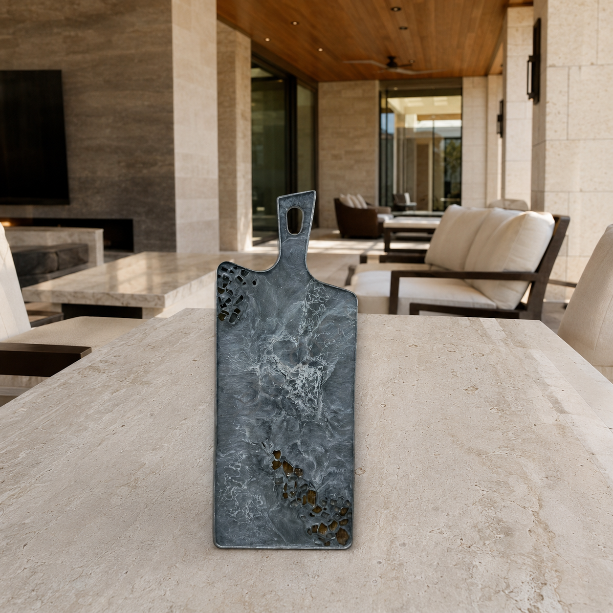Silver and Grey Cheese board, 3 sizes handmade epoxy resin geode design