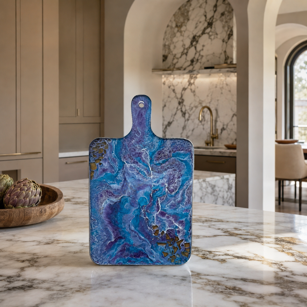 Purple and Blue Cheese board, 3 sizes handmade epoxy resin geode design