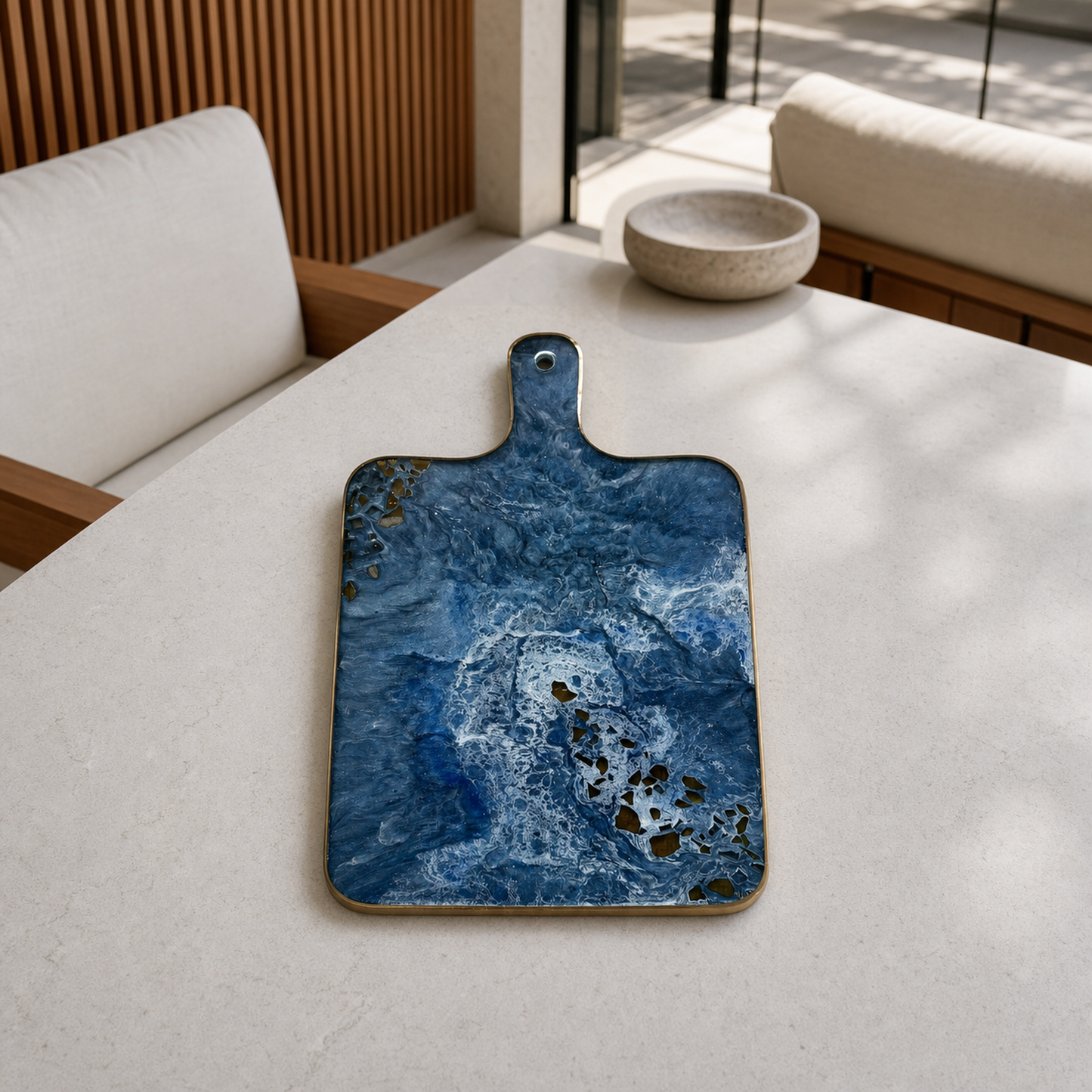 Blue Cheese board, 3 sizes handmade epoxy resin geode design