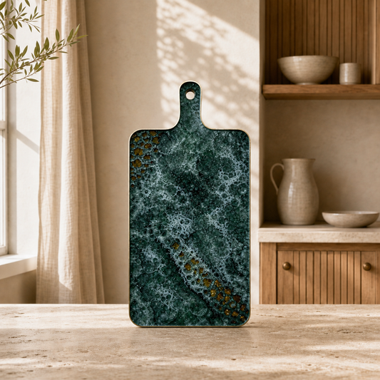 Green Cheese board, 3 sizes handmade epoxy resin geode design