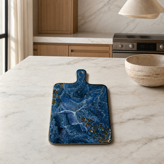 Blue Cheese board, 3 sizes handmade epoxy resin geode design