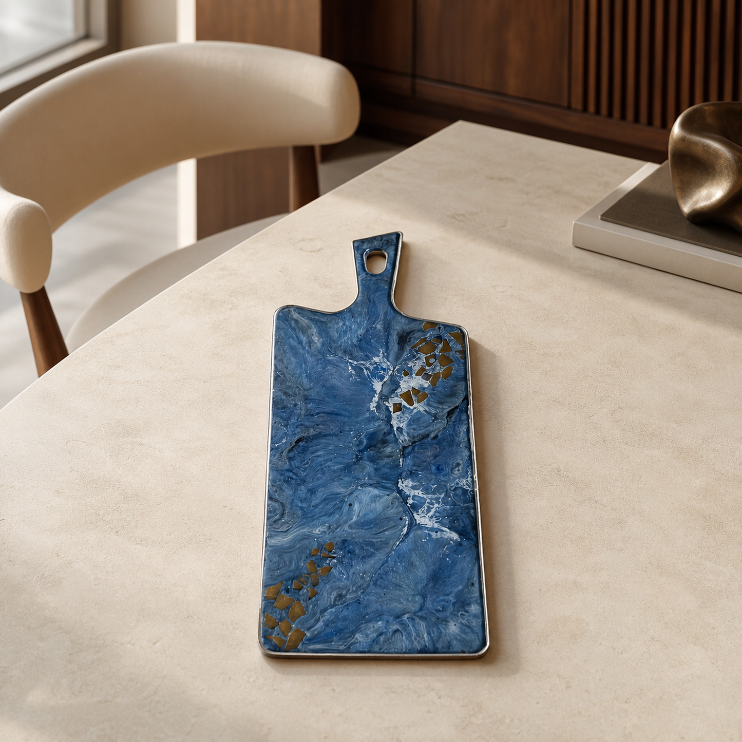 Blue Cheese board, 3 sizes handmade epoxy resin geode design