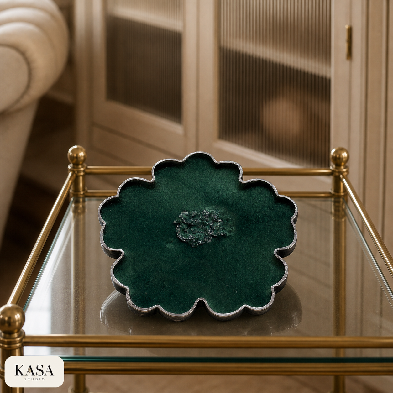Green Flower Coaster epoxy resin