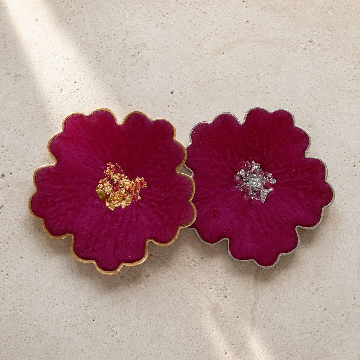 Purple or Pink Flower Coaster epoxy resin