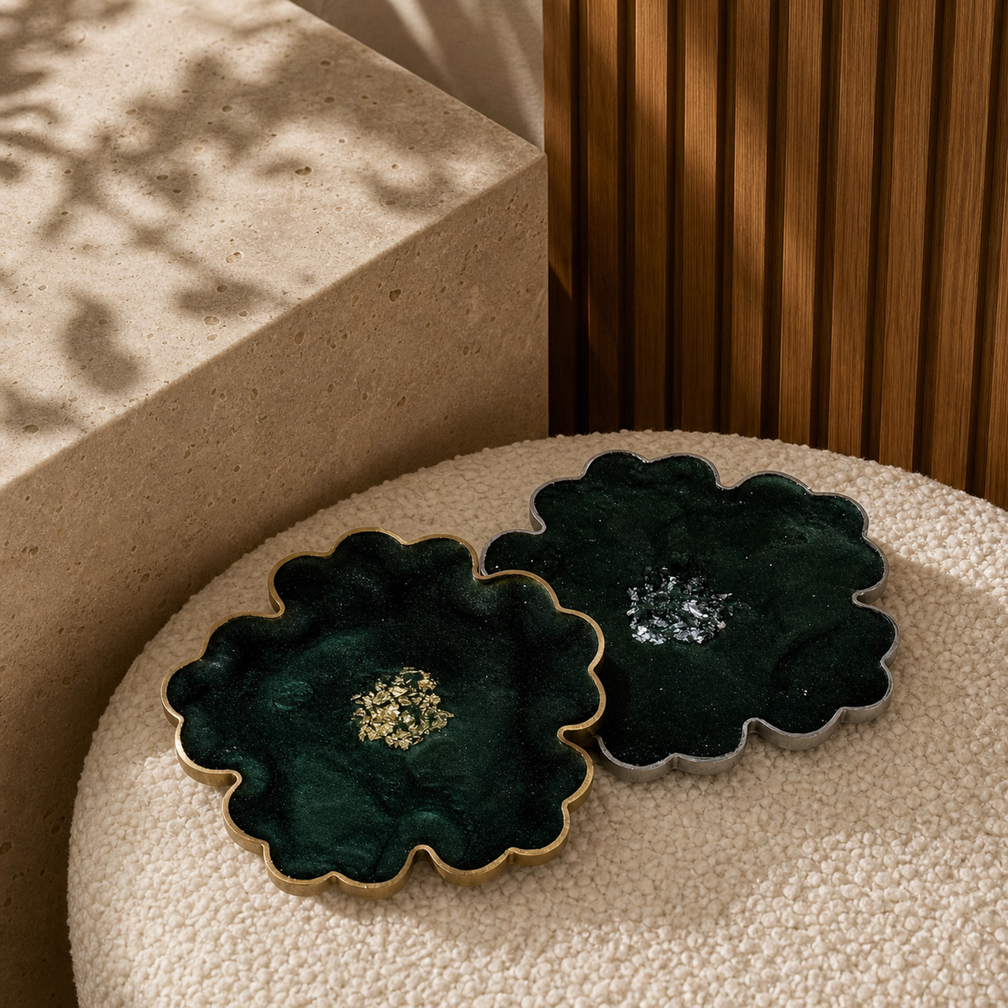 Green Flower Coaster epoxy resin