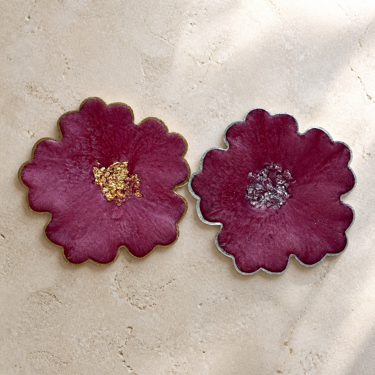 Purple or Pink Flower Coaster epoxy resin