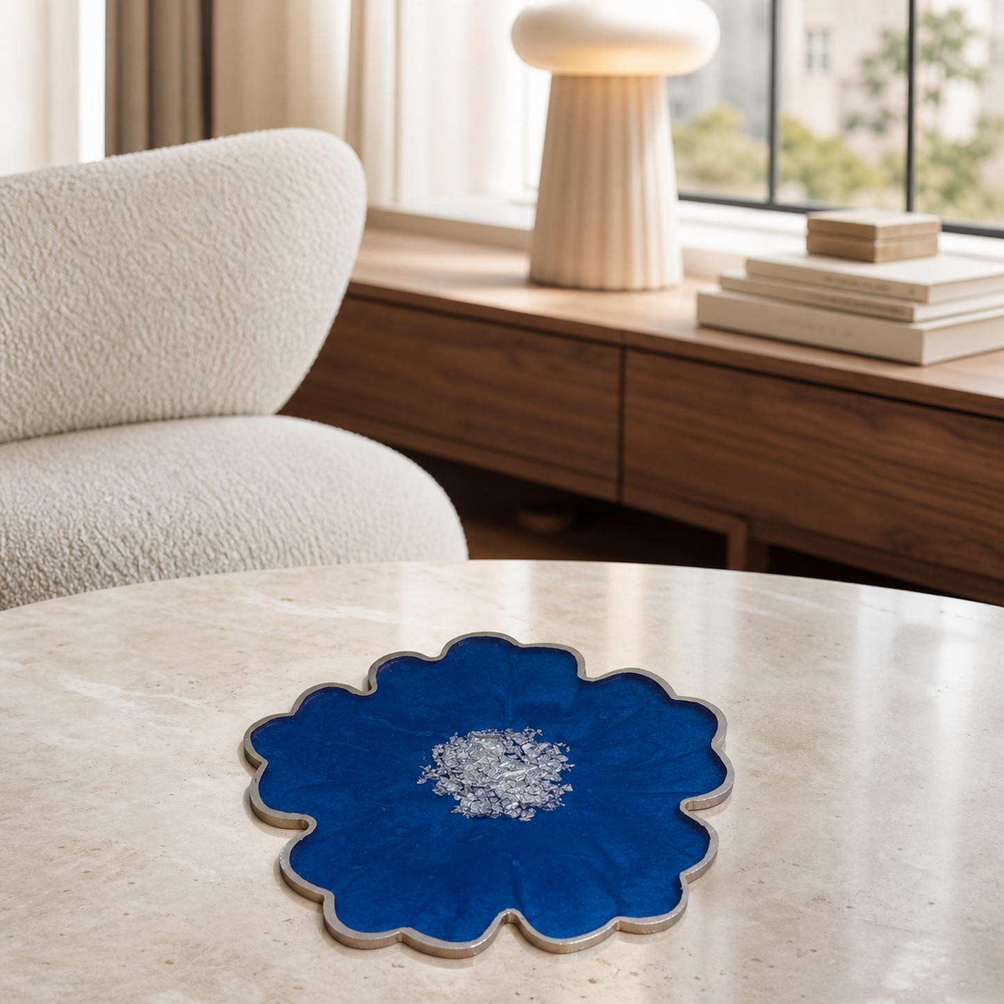 Blue Flower Coasters epoxy resin
