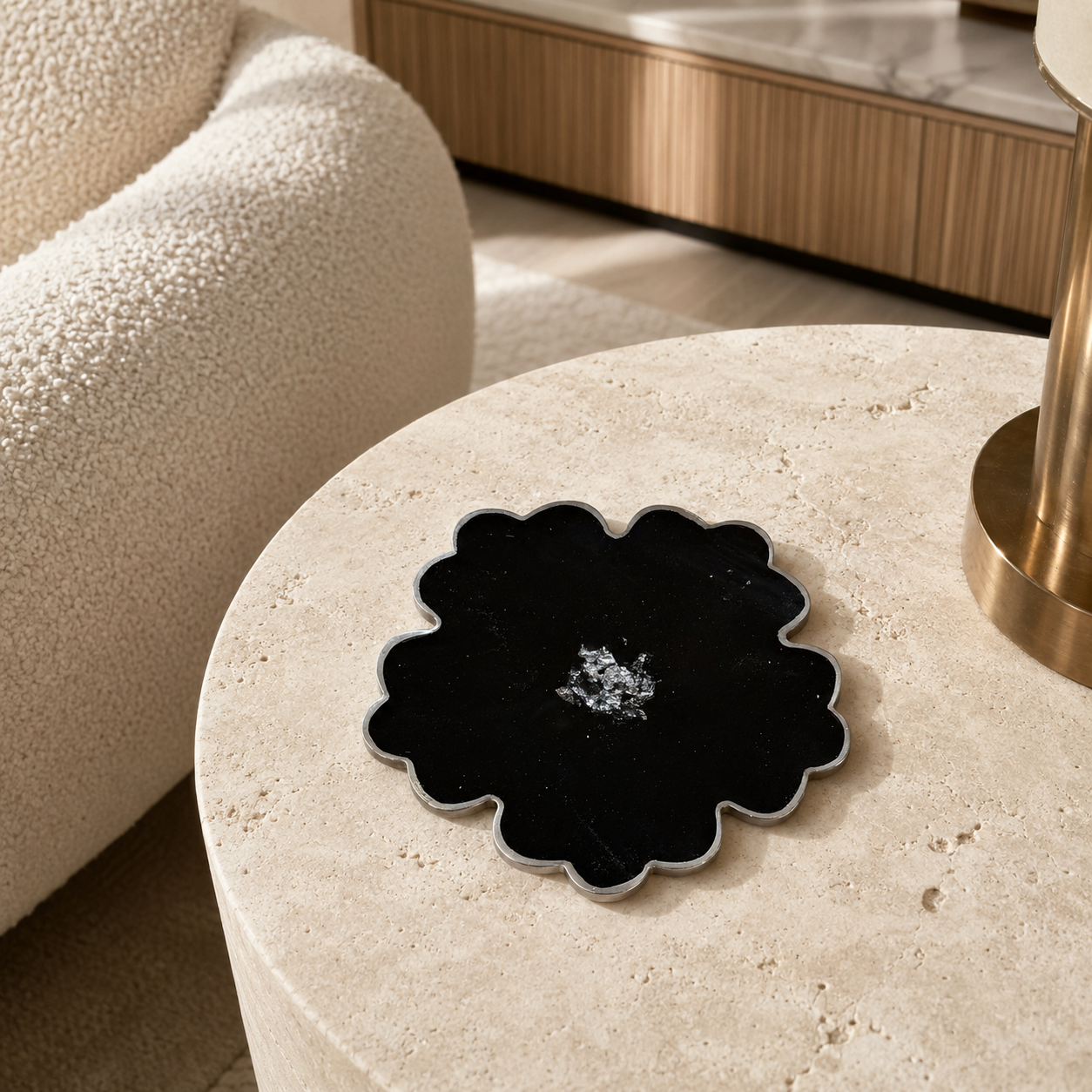 Black, Bronze, Copper Flower Coasters epoxy resin (Copy)