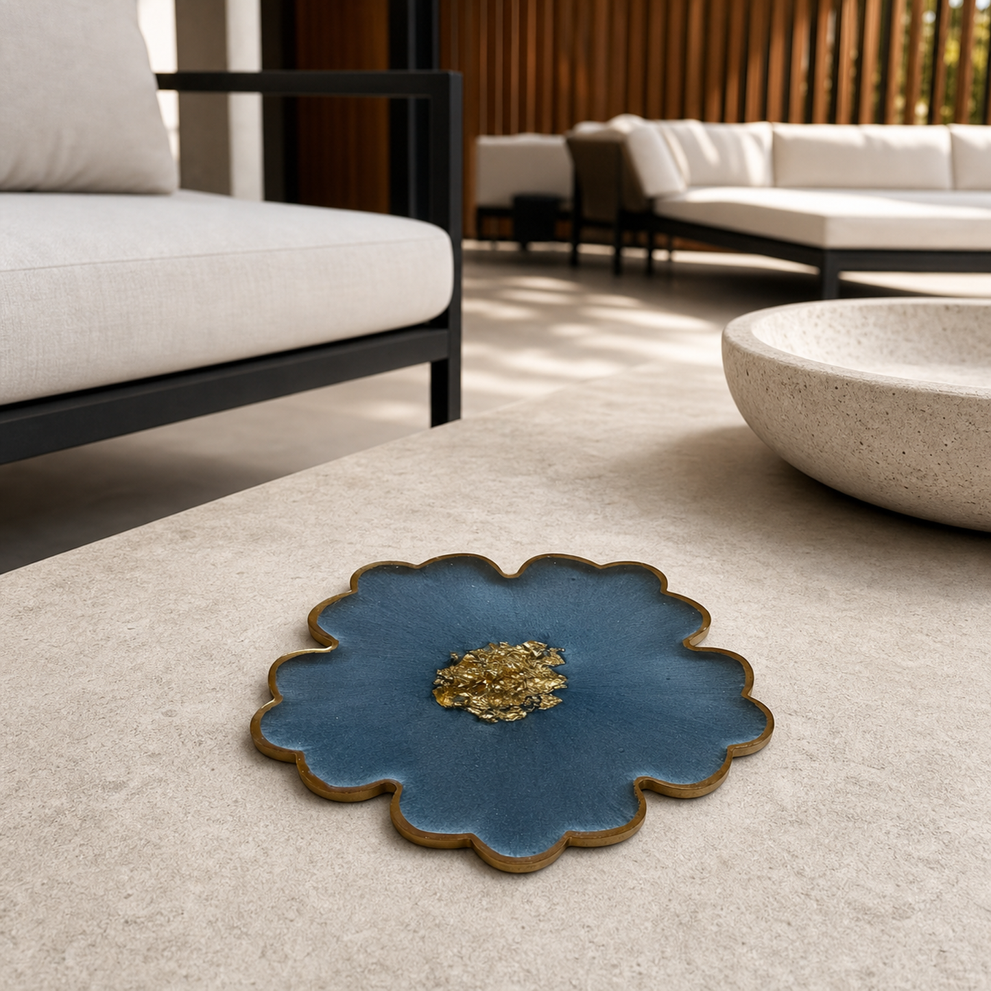 Blue Flower Coasters epoxy resin