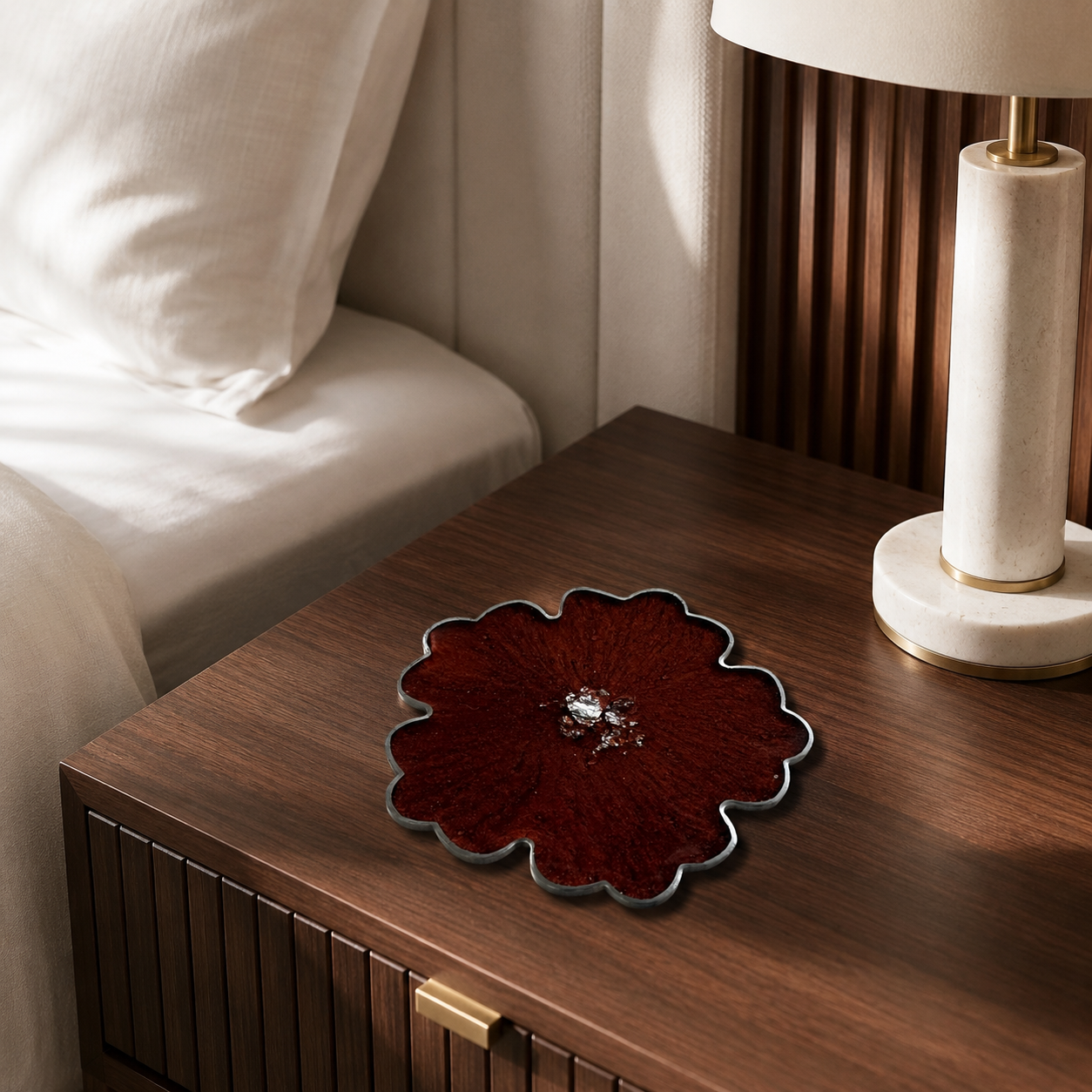 Black, Bronze, Copper Flower Coasters epoxy resin (Copy)