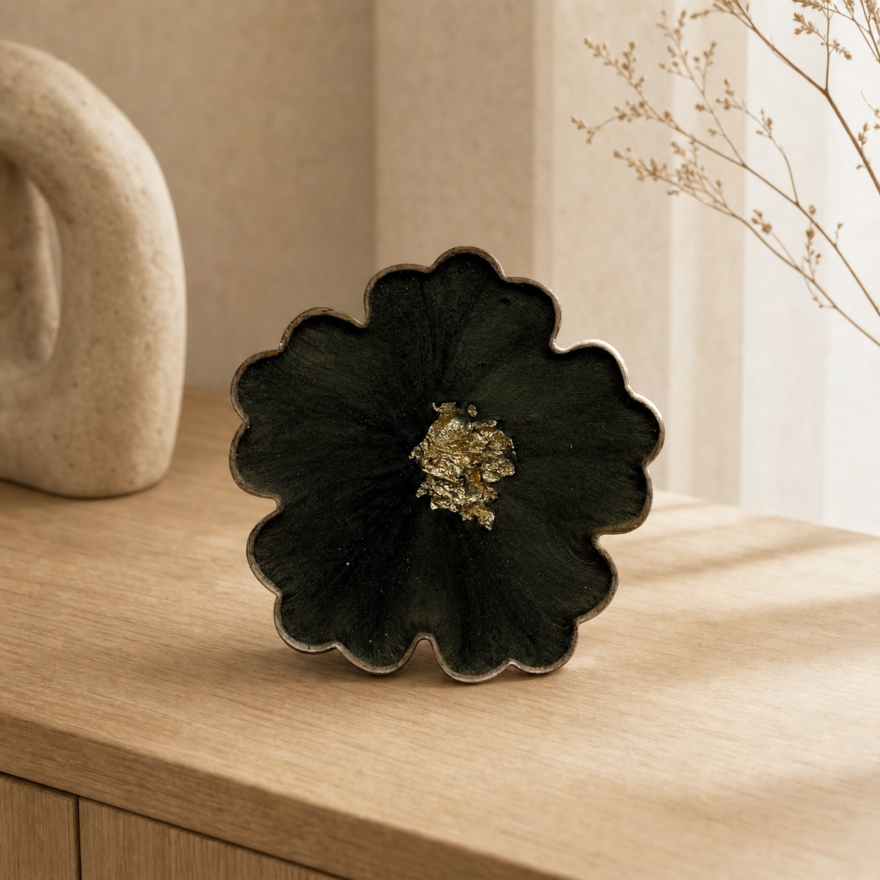 Green Flower Coaster epoxy resin