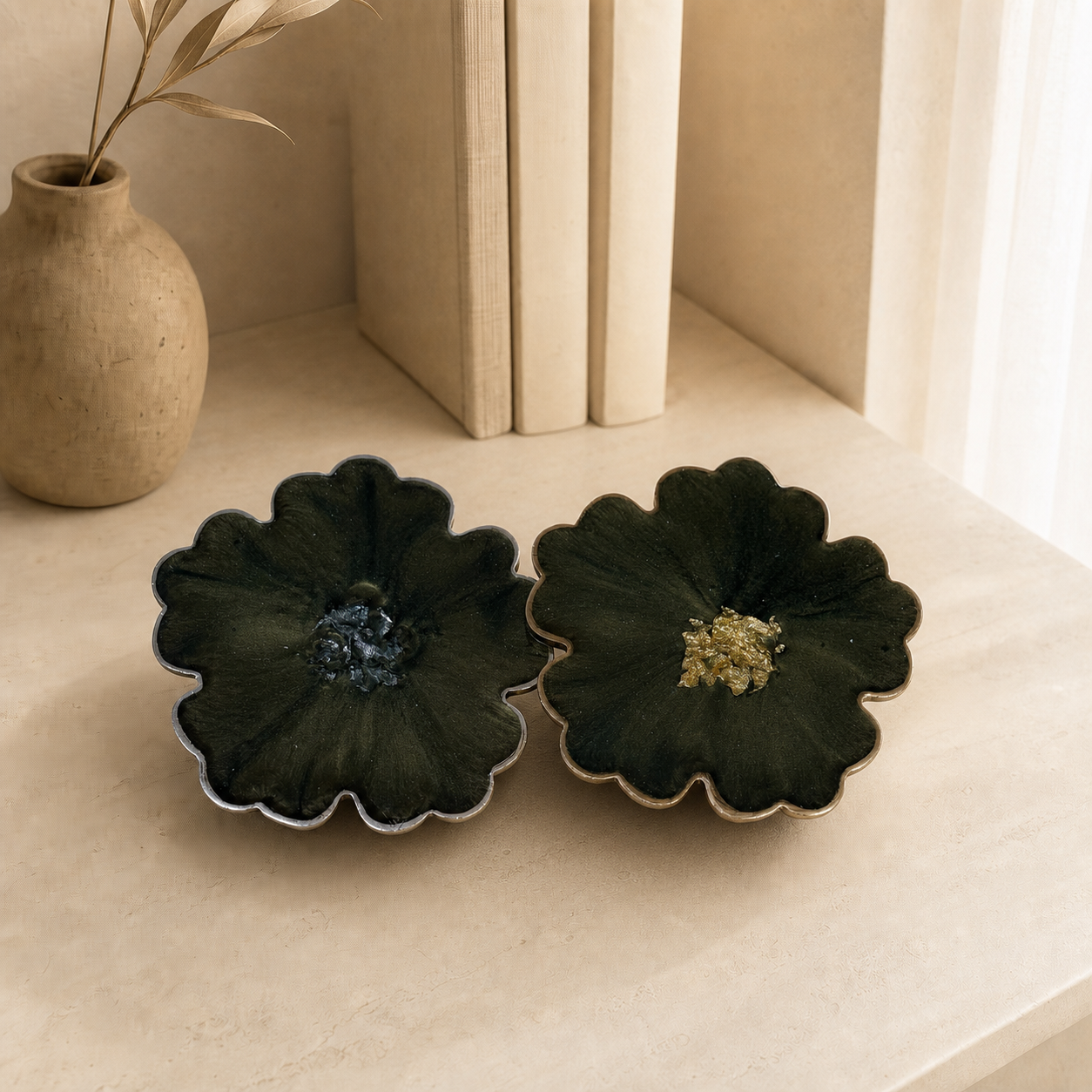 Green Flower Coaster epoxy resin