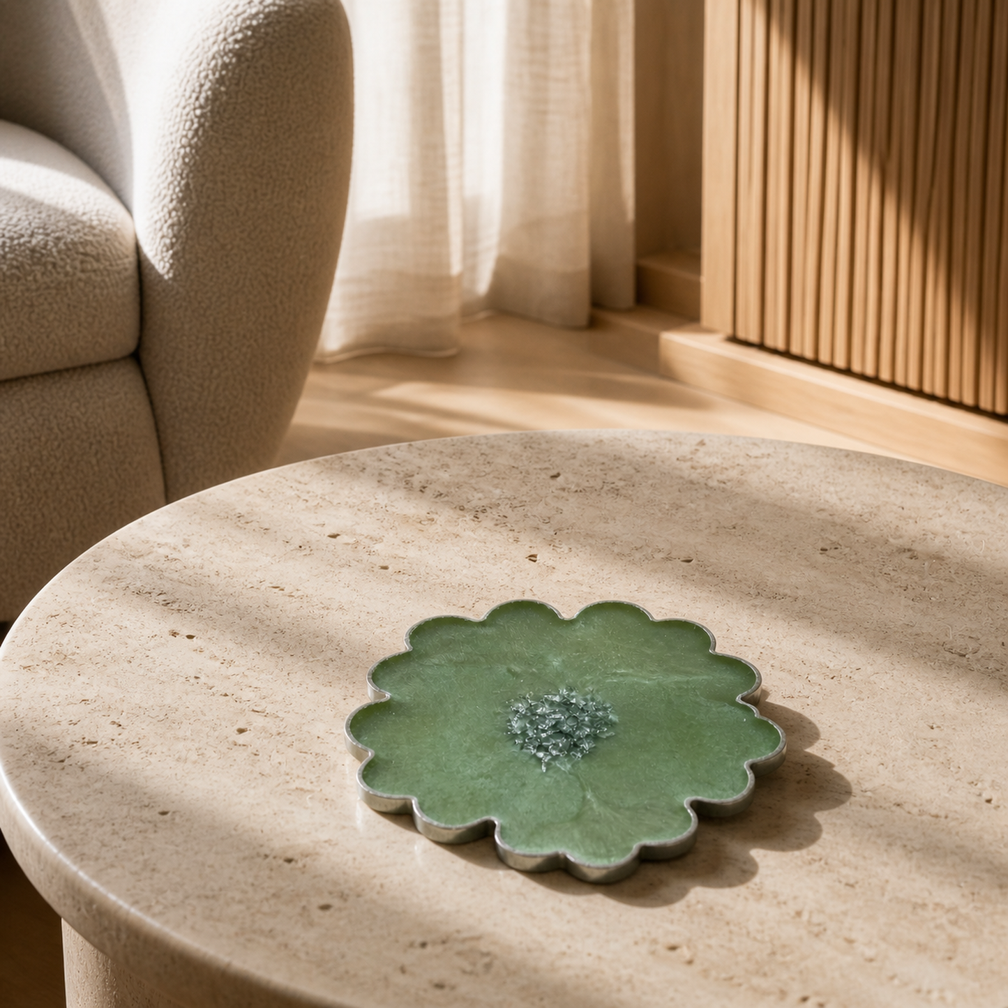 Green Flower Coaster epoxy resin