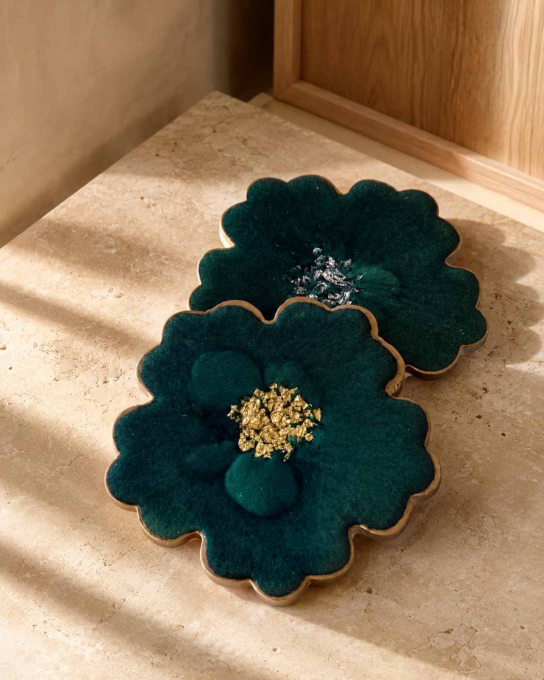 Ocean colors Flower Coasters epoxy resin