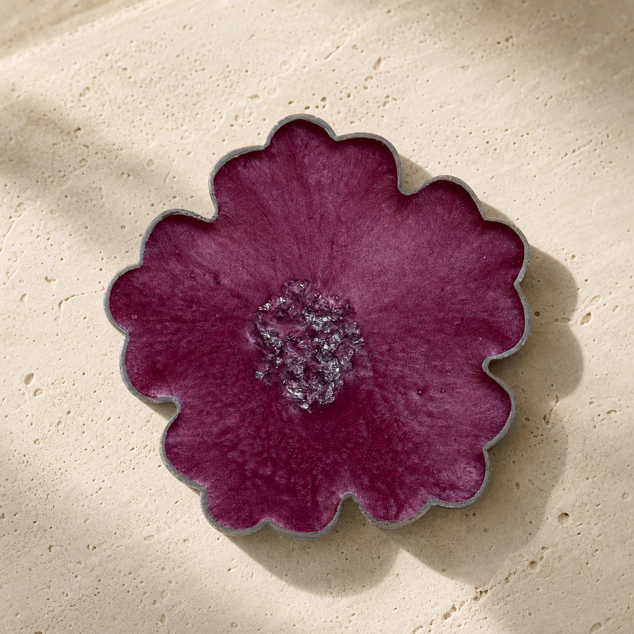 Purple or Pink Flower Coaster epoxy resin