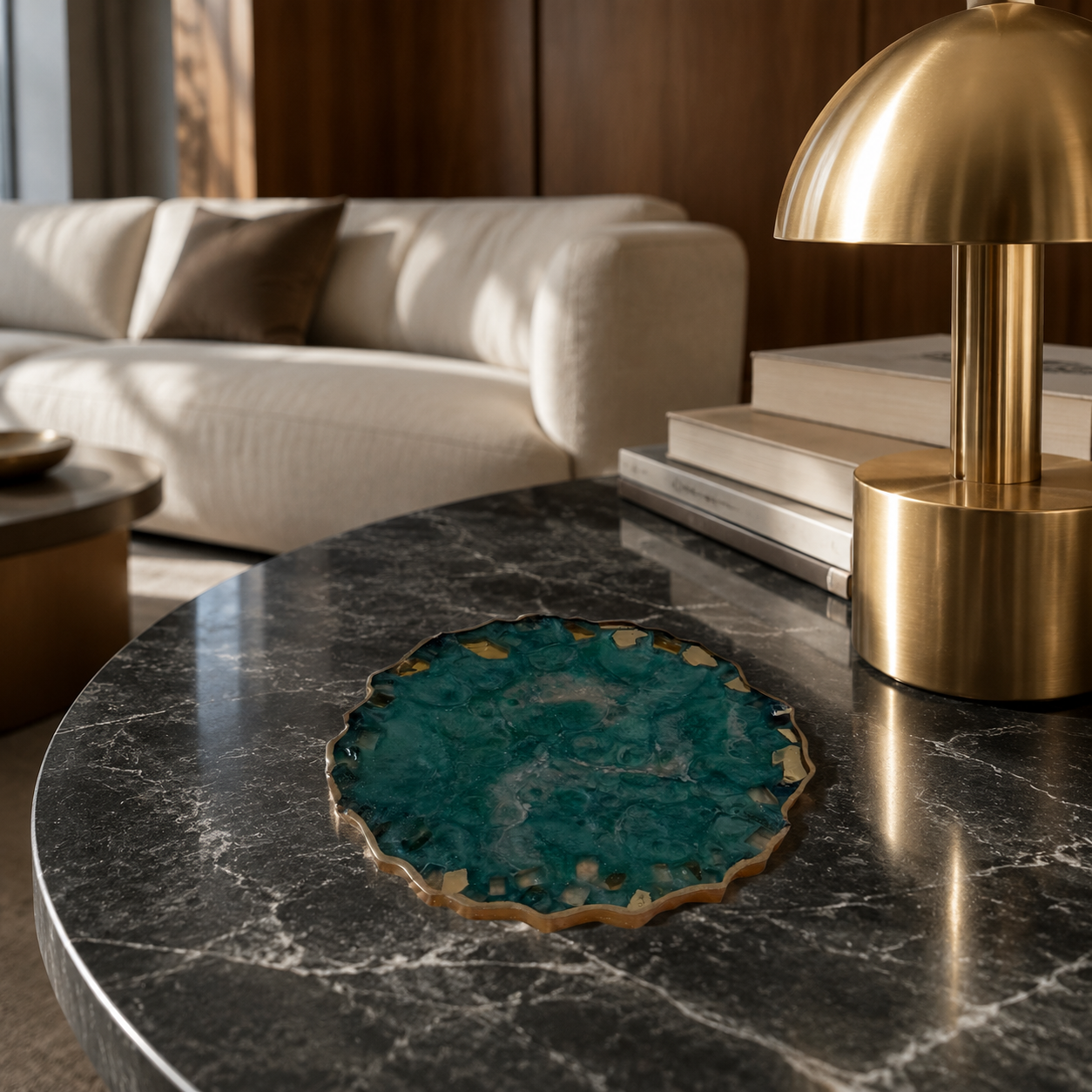 Teal Geode Design Coasters handmade epoxy resin