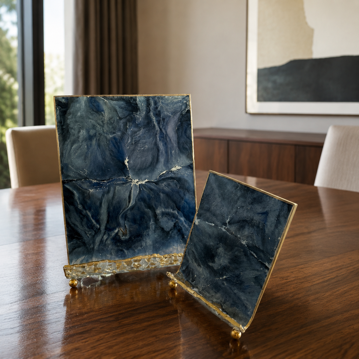 Blue Handmade Geode Design Epoxy Resin Phone & Tablet Holder