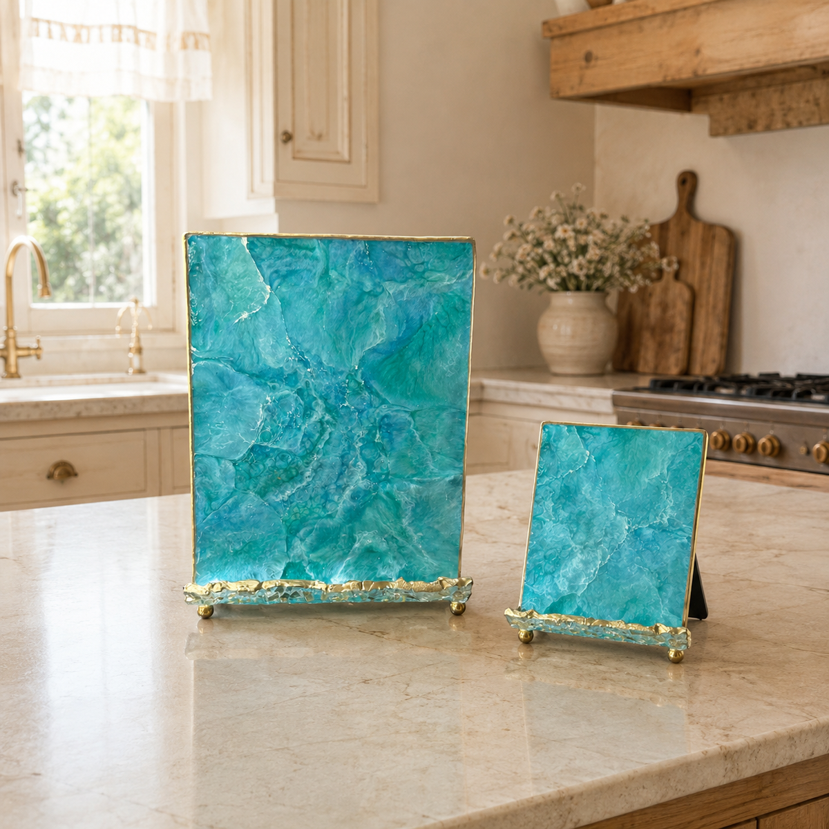 Ocean Colors Handmade Geode Design Epoxy Resin Phone & Tablet Holder