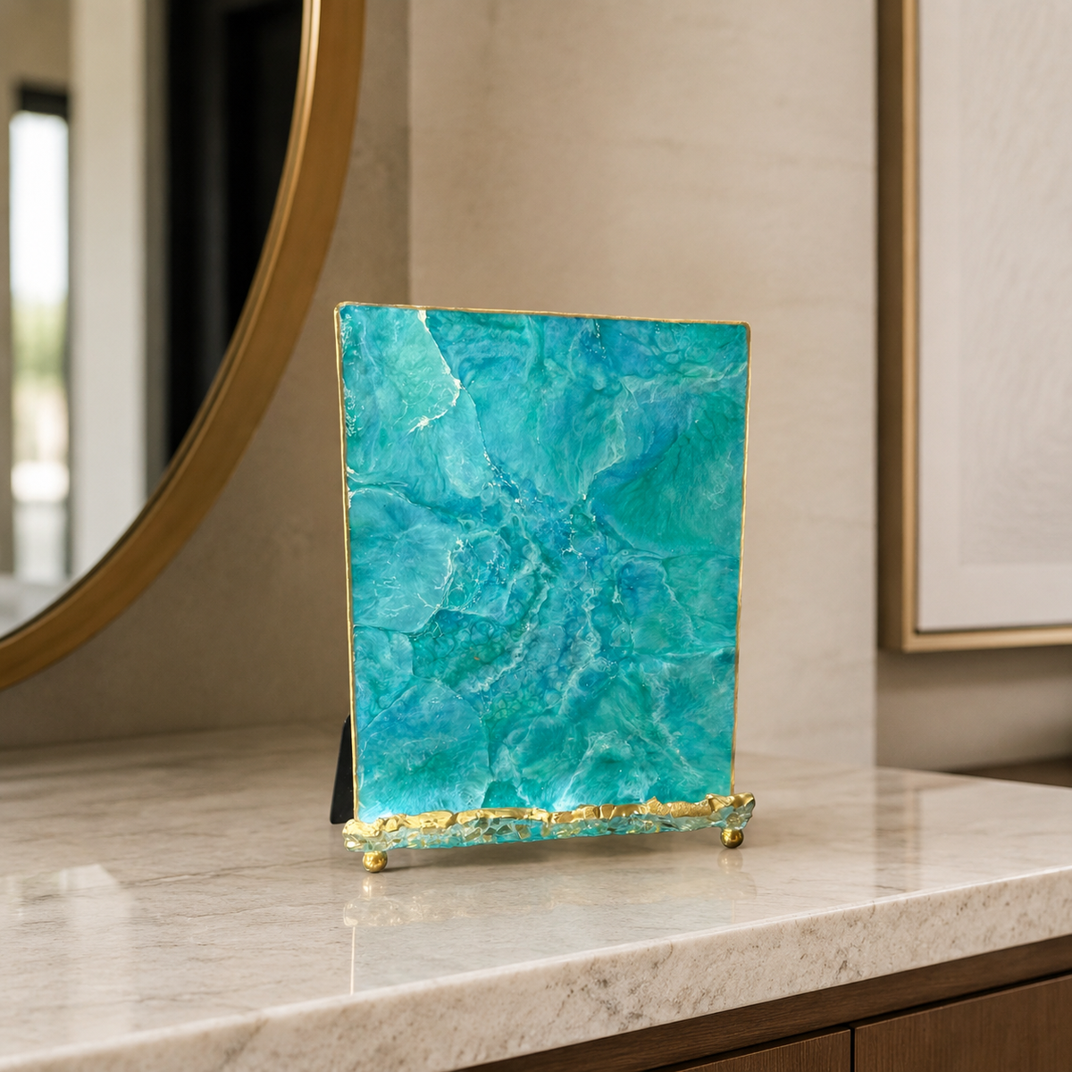 Ocean Colors Handmade Geode Design Epoxy Resin Phone & Tablet Holder