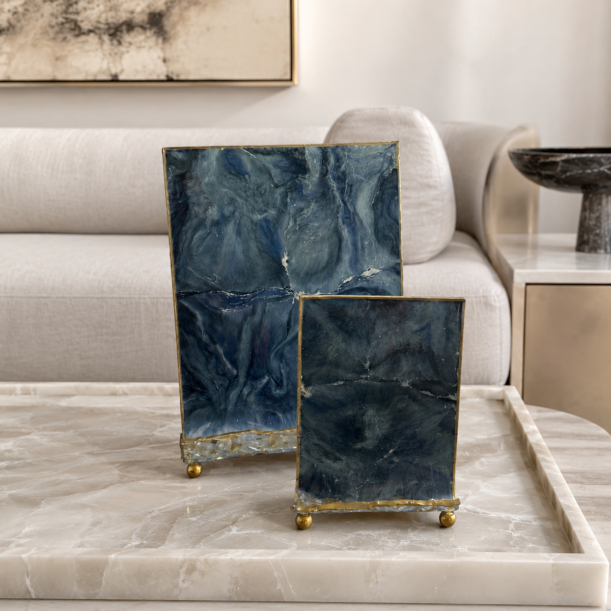 Blue Handmade Geode Design Epoxy Resin Phone & Tablet Holder