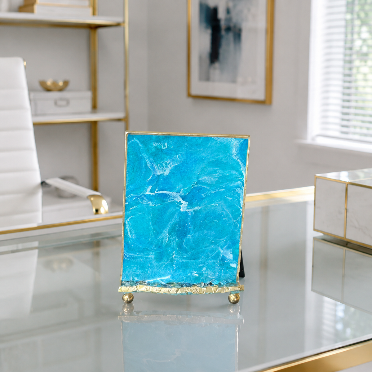 Ocean Colors Handmade Geode Design Epoxy Resin Phone & Tablet Holder