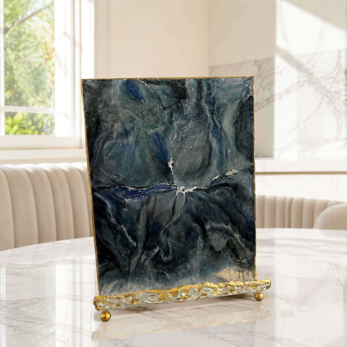 Blue Handmade Geode Design Epoxy Resin Phone & Tablet Holder