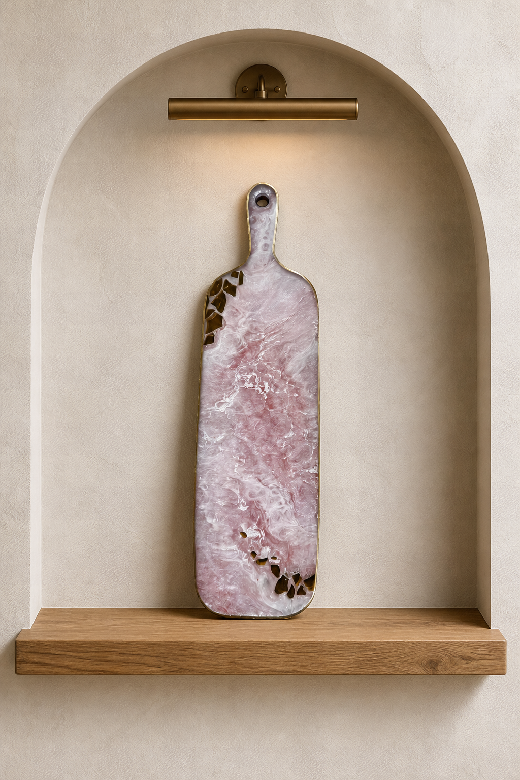 Light Pink Cheese board, 3 sizes handmade epoxy resin geode design